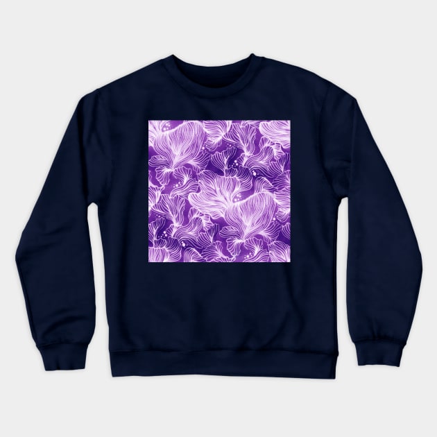 Purple Shibori Corals Crewneck Sweatshirt by Carolina Díaz